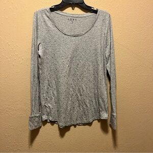 LOFT, Long Sleeve Light Weight, Gray with Gold Dots Shirt, Size Medium